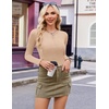 image:imageEkouaer Womens Long Sleeve Henley Shirts Button Ribbed Knit Tops Basic Layering Slim Fit Soft Thermal Underwear TopsBeige