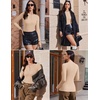 image:imageEkouaer Womens Long Sleeve Henley Shirts Button Ribbed Knit Tops Basic Layering Slim Fit Soft Thermal Underwear TopsBeige