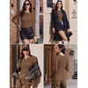 image:imageEkouaer Womens Long Sleeve Henley Shirts Button Ribbed Knit Tops Basic Layering Slim Fit Soft Thermal Underwear TopsBrown