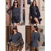 image:imageEkouaer Womens Long Sleeve Henley Shirts Button Ribbed Knit Tops Basic Layering Slim Fit Soft Thermal Underwear TopsDark Gray