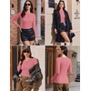 image:imageEkouaer Womens Long Sleeve Henley Shirts Button Ribbed Knit Tops Basic Layering Slim Fit Soft Thermal Underwear TopsRose Pink