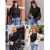 image:imageEkouaer Womens Long Sleeve Shirts 3 Packs Crew Neck Stretchy Fitted Tops Ribbed Base Layer Soft Thermal Undershirts TeeBlack  Black  White 3pcs