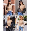 image:imageEkouaer Womens Long Sleeve Shirts Crew Neck Stretchy Fitted Ribbed Tops Basic Base Layer Soft Thermal Undershirts TeeBeige