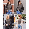 image:imageEkouaer Womens Long Sleeve Shirts Crew Neck Stretchy Fitted Ribbed Tops Basic Base Layer Soft Thermal Undershirts TeeCoffee Grey