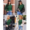 image:imageEkouaer Womens Long Sleeve Shirts Crew Neck Stretchy Fitted Ribbed Tops Basic Base Layer Soft Thermal Undershirts TeeGreen
