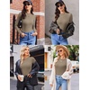 image:imageEkouaer Womens Long Sleeve Shirts Crew Neck Stretchy Fitted Ribbed Tops Basic Base Layer Soft Thermal Undershirts TeeKhaki