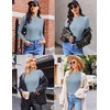 image:imageEkouaer Womens Long Sleeve Shirts Crew Neck Stretchy Fitted Ribbed Tops Basic Base Layer Soft Thermal Undershirts TeeLight Blue