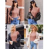image:imageEkouaer Womens Long Sleeve Shirts Crew Neck Stretchy Fitted Ribbed Tops Basic Base Layer Soft Thermal Undershirts TeePink