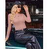 image:imageEkouaer Womens Long Sleeve Shirts Crew Neck Stretchy Fitted Ribbed Tops Basic Base Layer Soft Thermal Undershirts TeePink