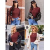 image:imageEkouaer Womens Long Sleeve Shirts Crew Neck Stretchy Fitted Ribbed Tops Basic Base Layer Soft Thermal Undershirts TeeWine Red