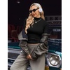 image:imageEkouaer Womens Mock Turtleneck Long Sleeve Shirts Ribbed Knit Lightweight Pullover Sweater Stretch Fitted Thermal TopBlack