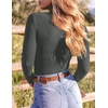 image:imageEkouaer Womens Mock Turtleneck Long Sleeve Shirts Ribbed Knit Lightweight Pullover Sweater Stretch Fitted Thermal TopDarkgrey