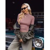image:imageEkouaer Womens Mock Turtleneck Long Sleeve Shirts Ribbed Knit Lightweight Pullover Sweater Stretch Fitted Thermal TopDusty Pink