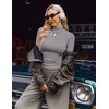 image:imageEkouaer Womens Mock Turtleneck Long Sleeve Shirts Ribbed Knit Lightweight Pullover Sweater Stretch Fitted Thermal TopLight Grey