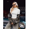 image:imageEkouaer Womens Mock Turtleneck Long Sleeve Shirts Ribbed Knit Lightweight Pullover Sweater Stretch Fitted Thermal TopWhite