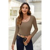 image:imageEkouaer Womens Scoop Neck Shirts Long Sleeve Top Basic Ribbed Tee Lightweight Thermal Undershirt Slim Fit Pullover SweaterGray