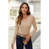 image:imageEkouaer Womens Scoop Neck Shirts Long Sleeve Top Basic Ribbed Tee Lightweight Thermal Undershirt Slim Fit Pullover SweaterKhaki