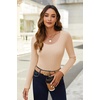 image:imageEkouaer Womens Scoop Neck Shirts Long Sleeve Top Basic Ribbed Tee Lightweight Thermal Undershirt Slim Fit Pullover SweaterSkin Color
