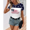 image:imageEkouaer Womens Short Sleeve Shirts 3 Pack Crew Neck Tops Slim Fit Basic Tees Trendy Clothes Base Layer3pcs Black Beige Print Flag