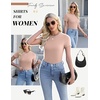 image:imageEkouaer Womens Short Sleeve Shirts 3 Pack Crew Neck Tops Slim Fit Basic Tees Trendy Clothes Base Layer3pcs Black Dirty Pink Beige