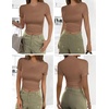 image:imageEkouaer Womens Short Sleeve Shirts 3 Pack Crew Neck Tops Slim Fit Basic Tees Trendy Clothes Base Layer3pcs Black White Light Brown
