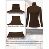 image:imageEkouaer Womens Turtleneck Long Sleeve Shirts Slim Fit Thermal Underwear Tops Lightweight Pullover TeesBrown