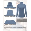 image:imageEkouaer Womens Turtleneck Long Sleeve Shirts Slim Fit Thermal Underwear Tops Lightweight Pullover TeesHaze Blue