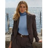 image:imageEkouaer Womens Turtleneck Long Sleeve Shirts Slim Fit Thermal Underwear Tops Lightweight Pullover TeesHaze Blue