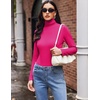 image:imageEkouaer Womens Turtleneck Long Sleeve Shirts Slim Fit Thermal Underwear Tops Lightweight Pullover TeesHot Pink