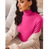 image:imageEkouaer Womens Turtleneck Long Sleeve Shirts Slim Fit Thermal Underwear Tops Lightweight Pullover TeesHot Pink