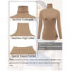 image:imageEkouaer Womens Turtleneck Long Sleeve Shirts Slim Fit Thermal Underwear Tops Lightweight Pullover TeesKhaki