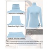 image:imageEkouaer Womens Turtleneck Long Sleeve Shirts Slim Fit Thermal Underwear Tops Lightweight Pullover TeesLight Blue