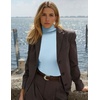 image:imageEkouaer Womens Turtleneck Long Sleeve Shirts Slim Fit Thermal Underwear Tops Lightweight Pullover TeesLight Blue