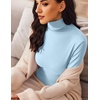 image:imageEkouaer Womens Turtleneck Long Sleeve Shirts Slim Fit Thermal Underwear Tops Lightweight Pullover TeesLight Blue
