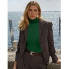 image:imageEkouaer Womens Turtleneck Long Sleeve Shirts Slim Fit Thermal Underwear Tops Lightweight Pullover TeesLight Green
