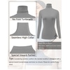 image:imageEkouaer Womens Turtleneck Long Sleeve Shirts Slim Fit Thermal Underwear Tops Lightweight Pullover TeesLight Grey