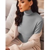image:imageEkouaer Womens Turtleneck Long Sleeve Shirts Slim Fit Thermal Underwear Tops Lightweight Pullover TeesLight Grey
