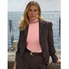 image:imageEkouaer Womens Turtleneck Long Sleeve Shirts Slim Fit Thermal Underwear Tops Lightweight Pullover TeesMisty Rose