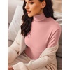 image:imageEkouaer Womens Turtleneck Long Sleeve Shirts Slim Fit Thermal Underwear Tops Lightweight Pullover TeesMisty Rose