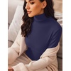 image:imageEkouaer Womens Turtleneck Long Sleeve Shirts Slim Fit Thermal Underwear Tops Lightweight Pullover TeesNavy Blue