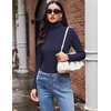 image:imageEkouaer Womens Turtleneck Long Sleeve Shirts Slim Fit Thermal Underwear Tops Lightweight Pullover TeesNavy Blue