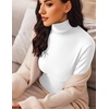 image:imageEkouaer Womens Turtleneck Long Sleeve Shirts Slim Fit Thermal Underwear Tops Lightweight Pullover TeesWhite