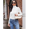 image:imageEkouaer Womens Turtleneck Long Sleeve Shirts Slim Fit Thermal Underwear Tops Lightweight Pullover TeesWhite