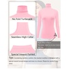 image:imageEkouaer Womens Turtleneck Long Sleeve Shirts Slim Fit Thermal Underwear Tops Lightweight Pullover TeesWhitePink