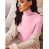image:imageEkouaer Womens Turtleneck Long Sleeve Shirts Slim Fit Thermal Underwear Tops Lightweight Pullover TeesWhitePink