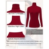 image:imageEkouaer Womens Turtleneck Long Sleeve Shirts Slim Fit Thermal Underwear Tops Lightweight Pullover TeesWine Red