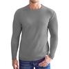 image:imageEkouaer Mens Long Sleeve Shirts Crew Neck Fleece Thermal Undershirts Midweight Sweatshirts Soft Base Layer Pullover Tee TopsGrey