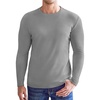 image:imageEkouaer Mens Long Sleeve Shirts Crew Neck Fleece Thermal Undershirts Midweight Sweatshirts Soft Base Layer Pullover Tee TopsLight Grey