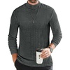 image:imageEkouaer Mens Mock Turtleneck Shirts Long Sleeve Underwear Tops Fleece Ribbed Knit Pullover Sweater Basic Thermal SweatshirtsDark Grey