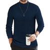 image:imageEkouaer Mens Mock Turtleneck Shirts Long Sleeve Underwear Tops Fleece Ribbed Knit Pullover Sweater Basic Thermal SweatshirtsDeep Blue